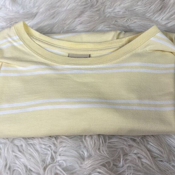 L.L. Bean Ladies Pullover Short Sleeve Top, Size Small, Yellow & White - Picture 5 of 5